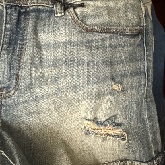 Studio Blue Distressed Faded Denim Shorts Size 29 Raw Hem - Picture 8 of 13